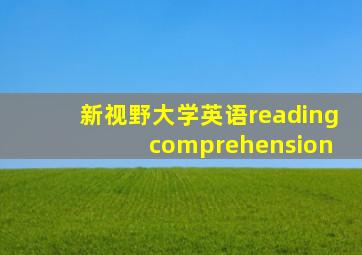 新视野大学英语reading comprehension